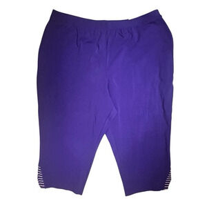 Catherines Capri Pants 1XWP Petite 18/20WP Suprema Collection Purple Relaxed Fit